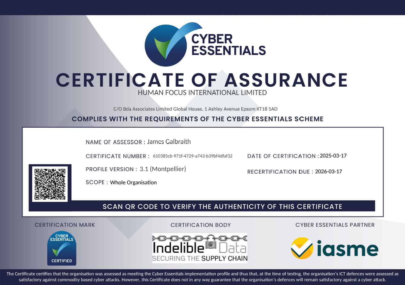 Cyber Essentials Scheme Certification 2025