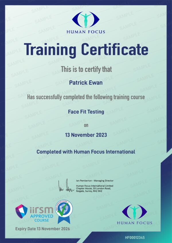 Face Fit Testing Course Certification