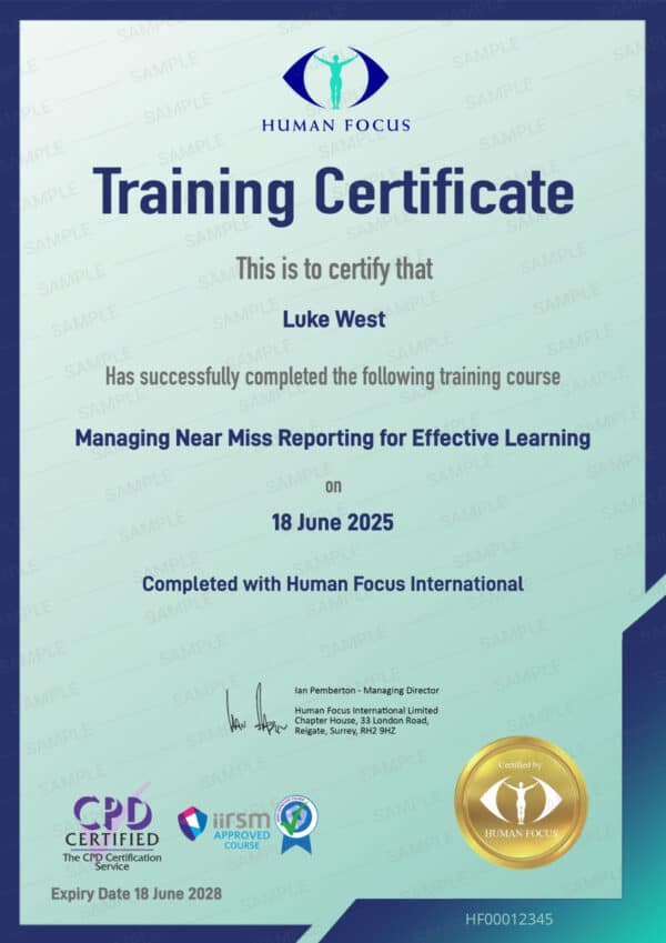Managing NMR for Effective Learning Course Certificate